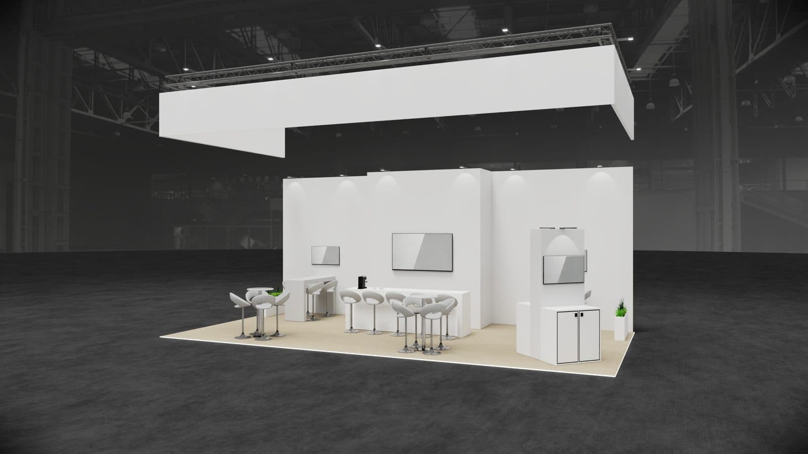 GO 10×5 m stand met truss, perspectief van buiten